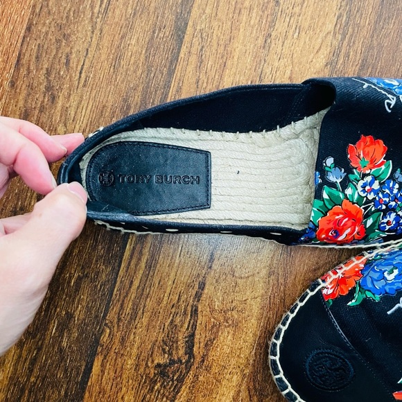 Tory Burch Black Floral Espadrilles - Picture 3 of 4